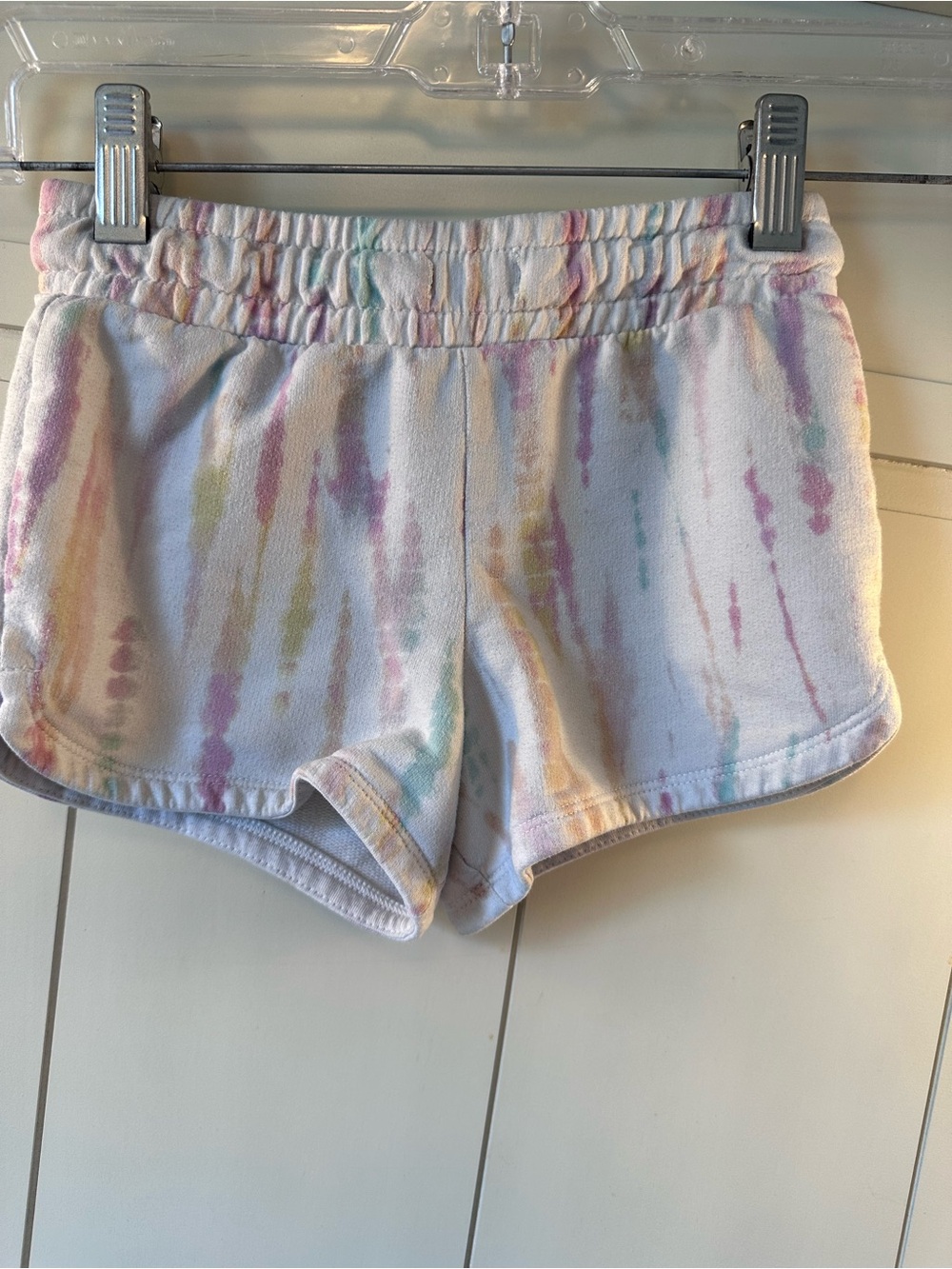 Cat & Jack Pastel Tie-Dye Terry Athletic Shorts - White